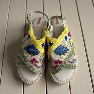 SAM EDELMAN Girls Yellow Slingback Sandals Size 3